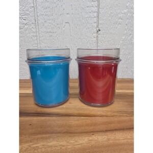 Vtg Thermo-Serve Tumblers Red And Blue 10oz